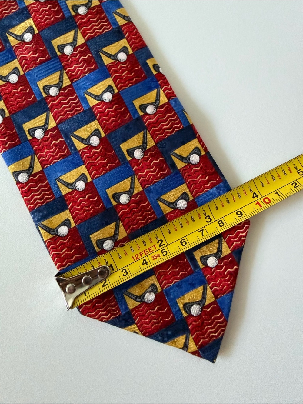 Robert Talbott Vintage Golf Club Iron Ball Geometric 100% Silk Tie Made In USA - Picture 7 of 8